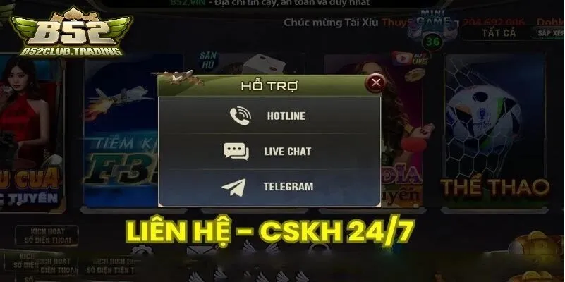 Các hình thức liên hệ B52 Club