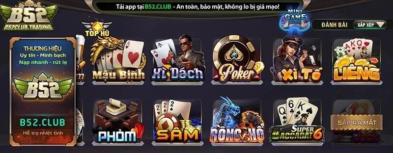 Giao diện của Game Bài B52 Club