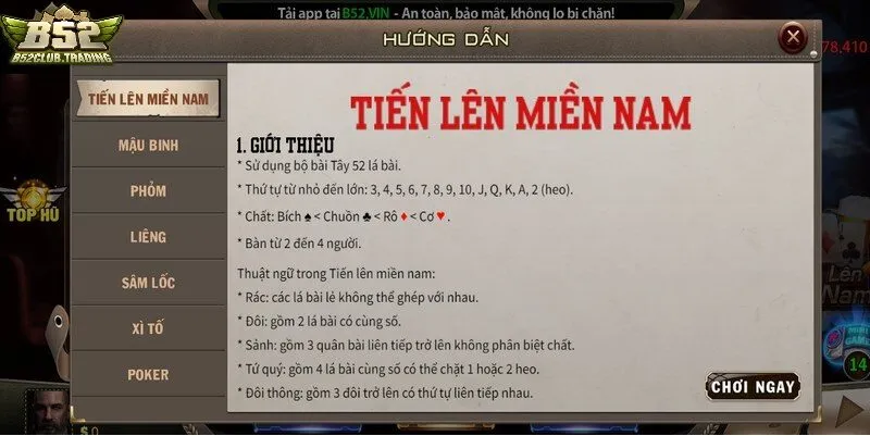 Luật chơi Tiến Lên Miền Nam